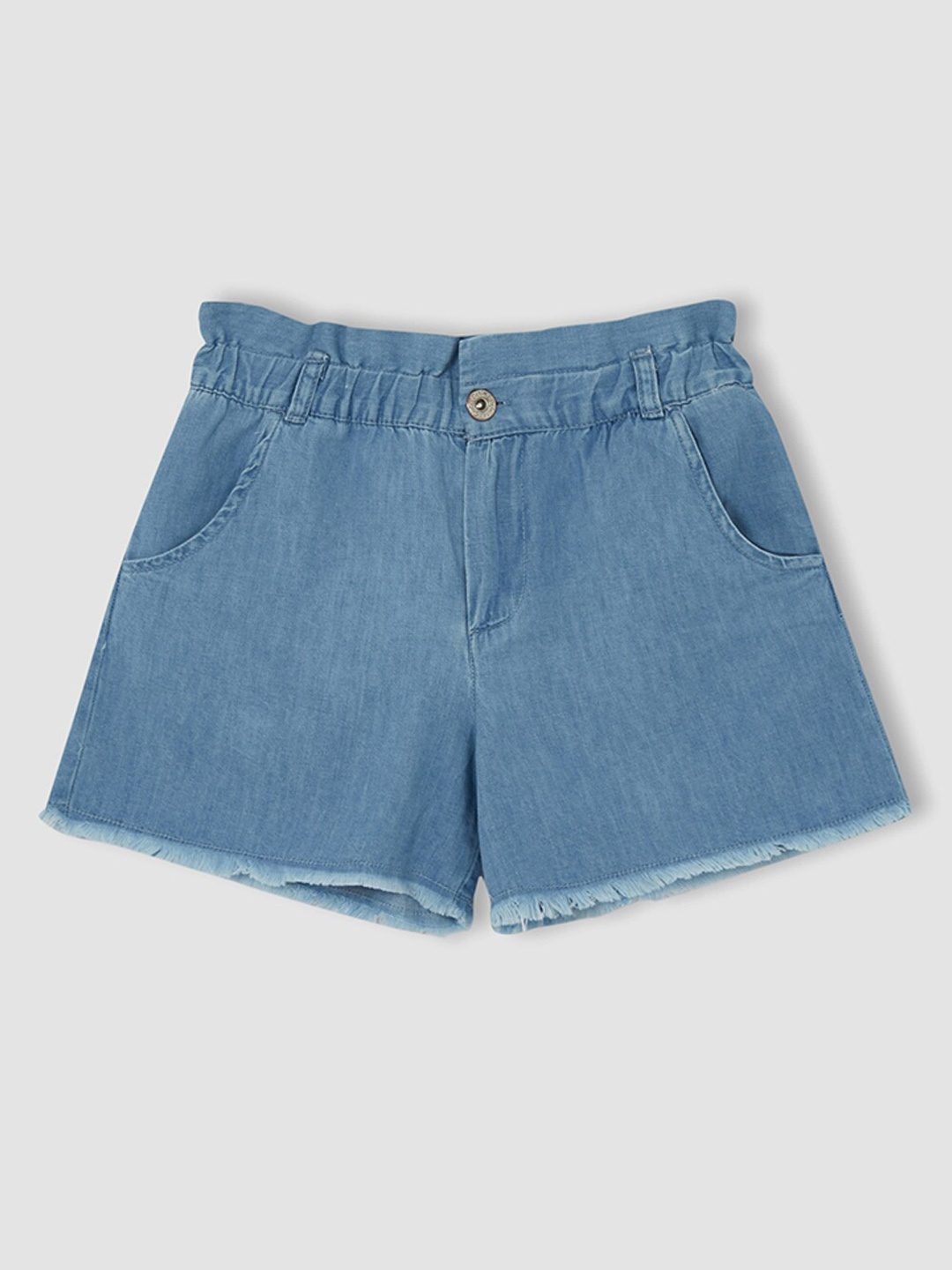 DeFacto Girls Cotton Shorts, Blue