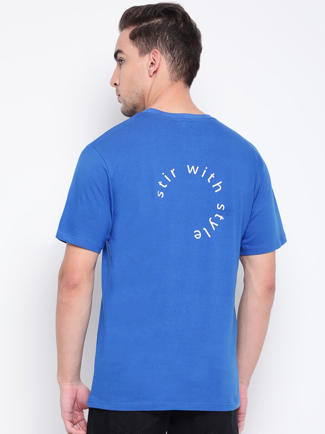 Belliskey Men Typography Cotton T-shirt, Blue
