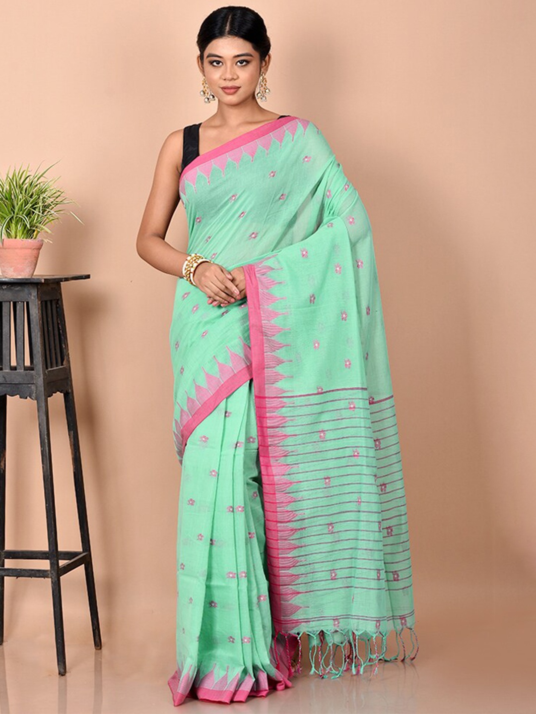 AllSilks Silk Blend Saree, Green