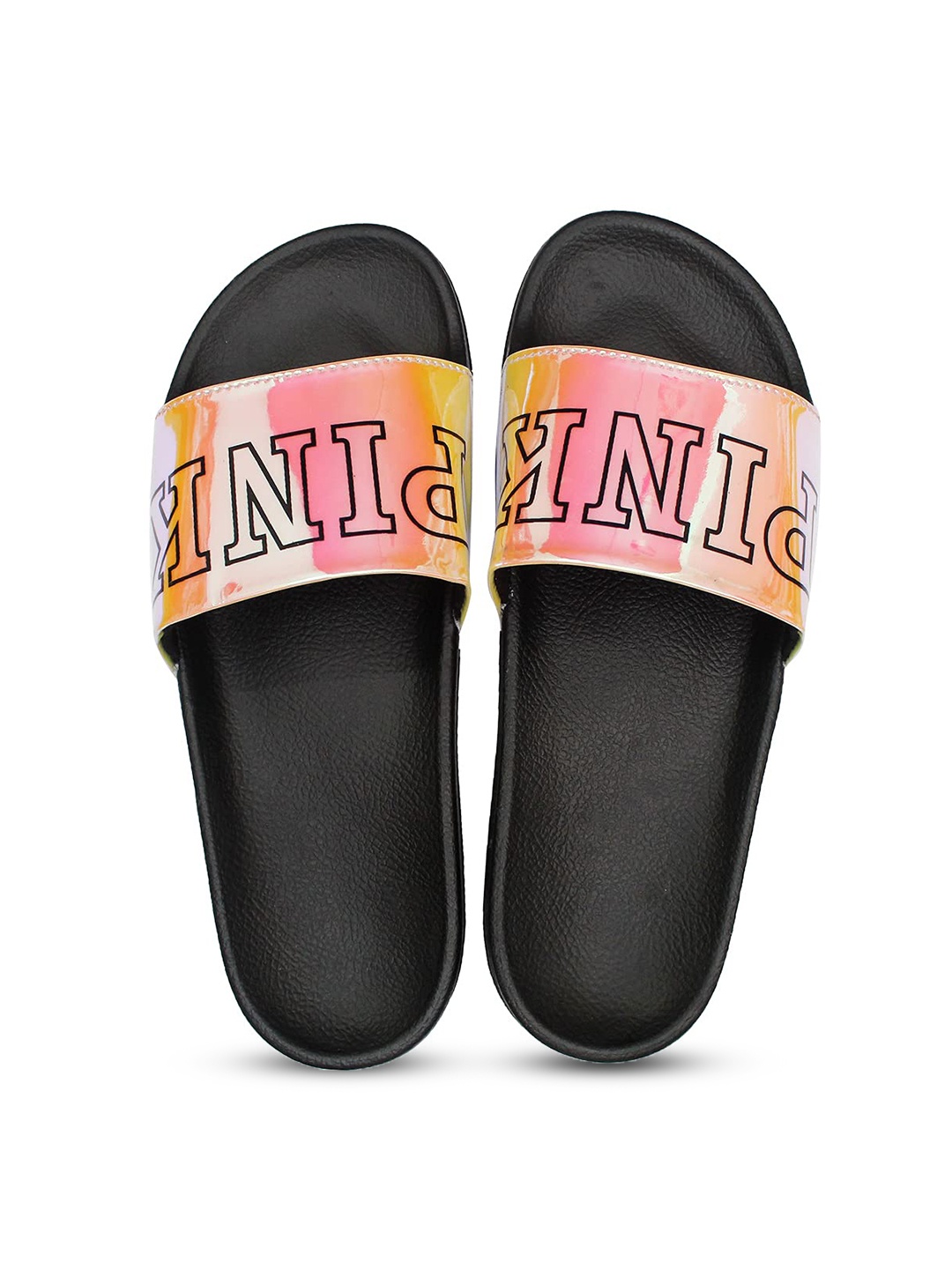 ADIVER Women Printed Sliders, Pink