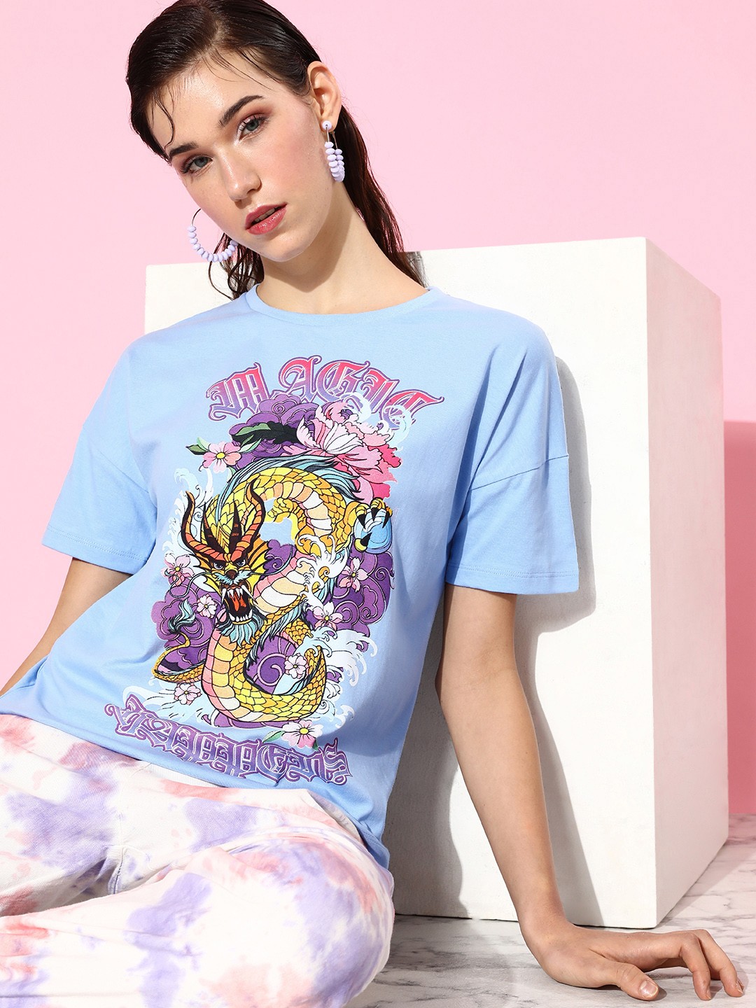 Moda Rapido Women Sky Blue Printed Pure Cotton 90's Hollaback Poster Graphics T-shirt
Moda Rapido Women Sky Blue Printed Pure Cotton 90's Hollaback Poster Graphics T-shirt