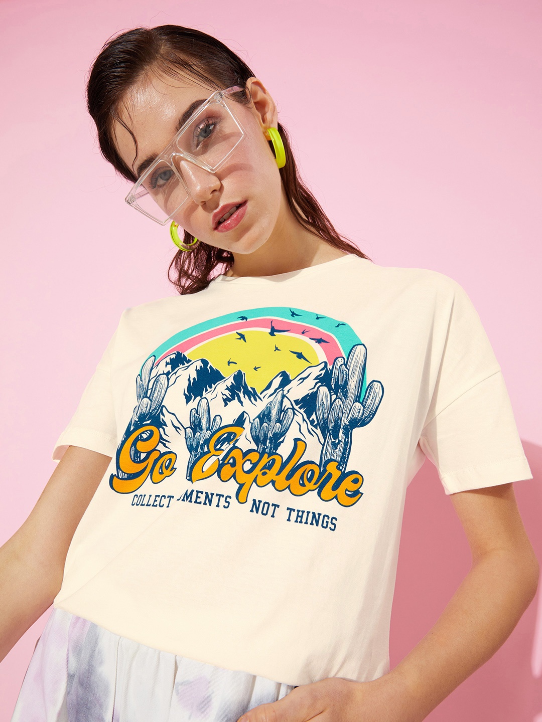 HERE&NOW Women Pure Cotton Off White Printed 90's Hollaback Poster Graphics T-shirt
HERE&NOW Women Pure Cotton Off White Printed 90's Hollaback Poster Graphics T-shirt