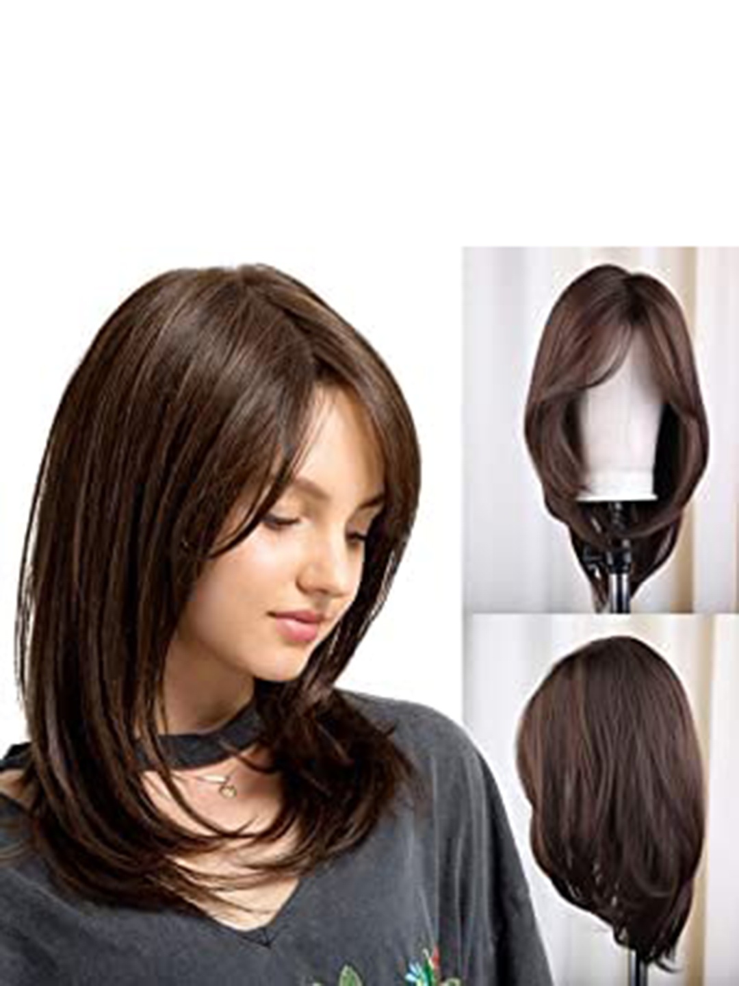 CHRONEX Straight With Bangs Synthetic Hair Shoulder Length Full Head Wig - Natural Brown
CHRONEX Straight With Bangs Synthetic Hair Shoulder Length Full Head Wig - Natural Brown