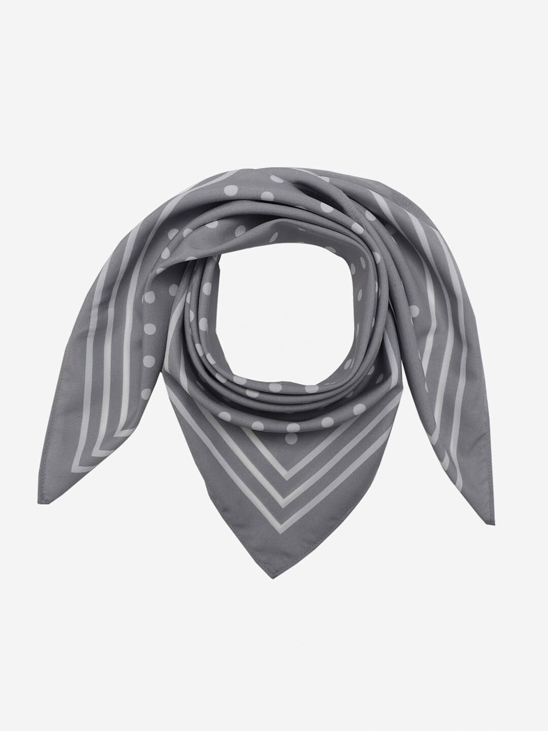 Beau Design Women Printed Scarf, Grey