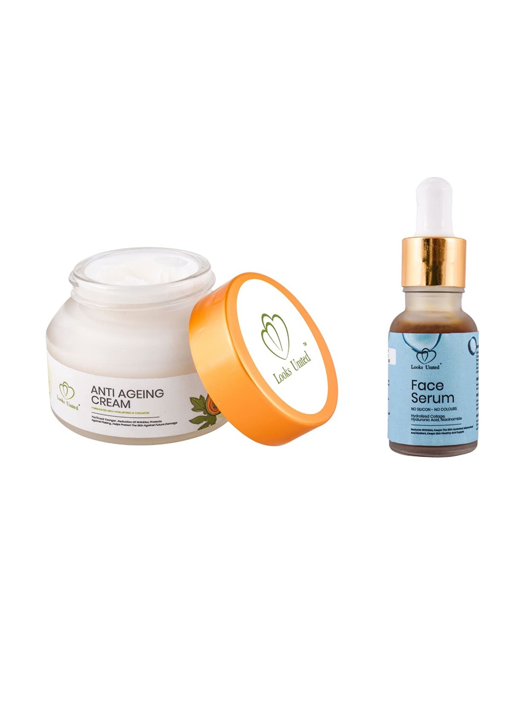 Looks United Set Of Anti Ageing Cream (50 g) & Hyaluronic Acid Face Serum (15 ml), White
Looks United Set Of Anti Ageing Cream (50 g) & Hyaluronic Acid Face Serum (15 ml), White