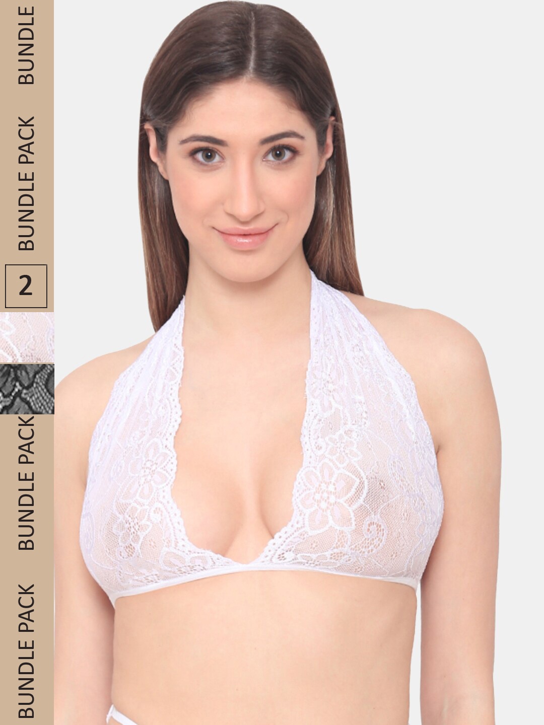 N-Gal Floral Bralette Anti-Odour Bra, Black