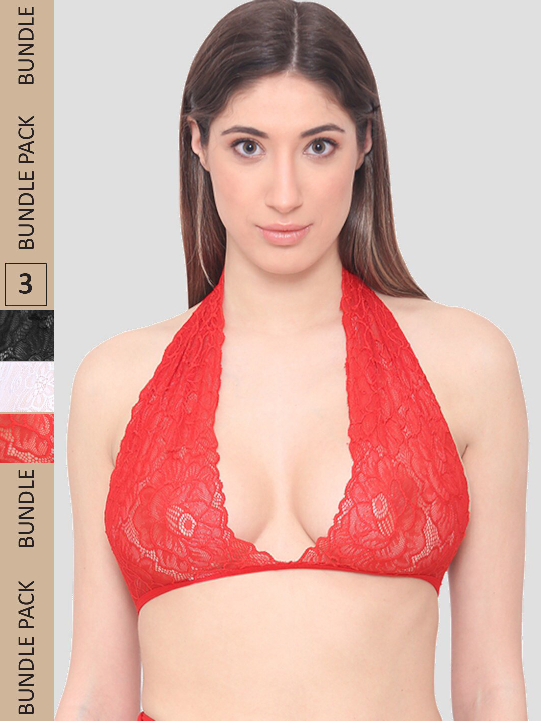 N-Gal Pack Of 3 Floral Anti-Odour Bralette Bra, Black
N-Gal Pack Of 3 Floral Anti-Odour Bralette Bra, Black