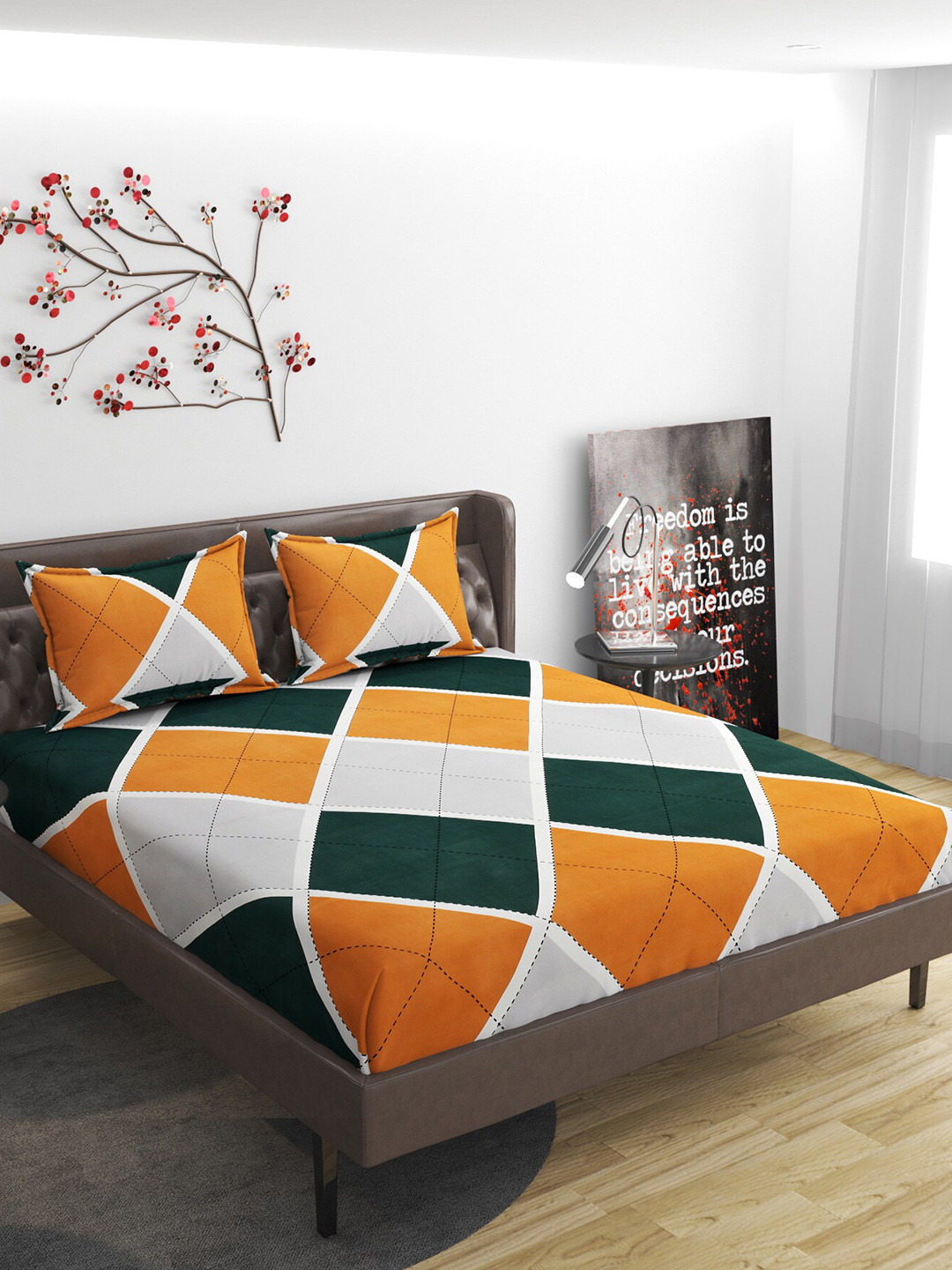 Molly & Michel Green & Mustard Yellow 210 TC Fitted Queen Bedsheet With 2 Pillow Covers
Molly & Michel Green & Mustard Yellow 210 TC Fitted Queen Bedsheet With 2 Pillow Covers