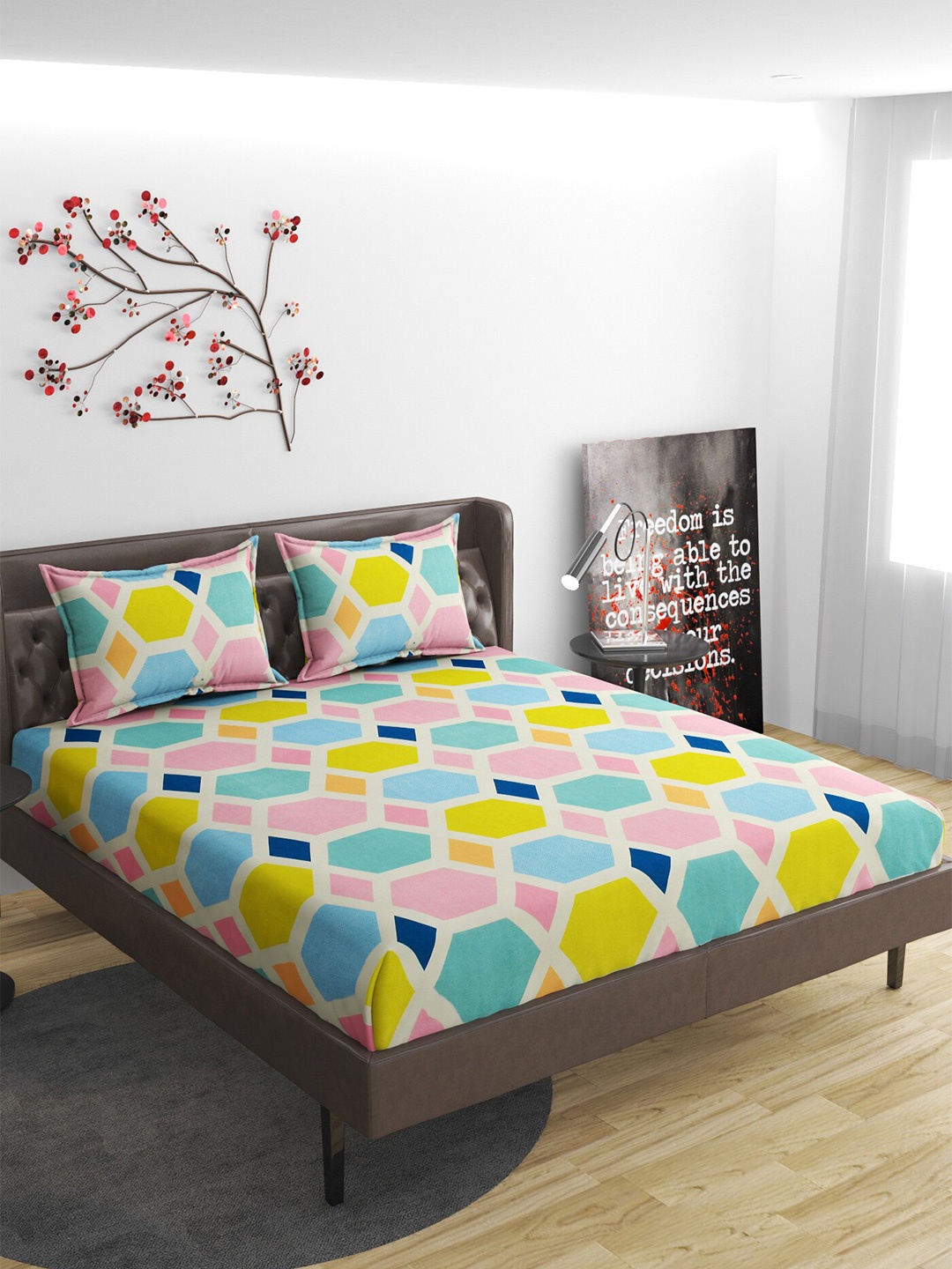 Molly & Michel Green & Yellow Geometric 210 TC Fitted Queen Bedsheet with 2 Pillow Covers
Molly & Michel Green & Yellow Geometric 210 TC Fitted Queen Bedsheet with 2 Pillow Covers