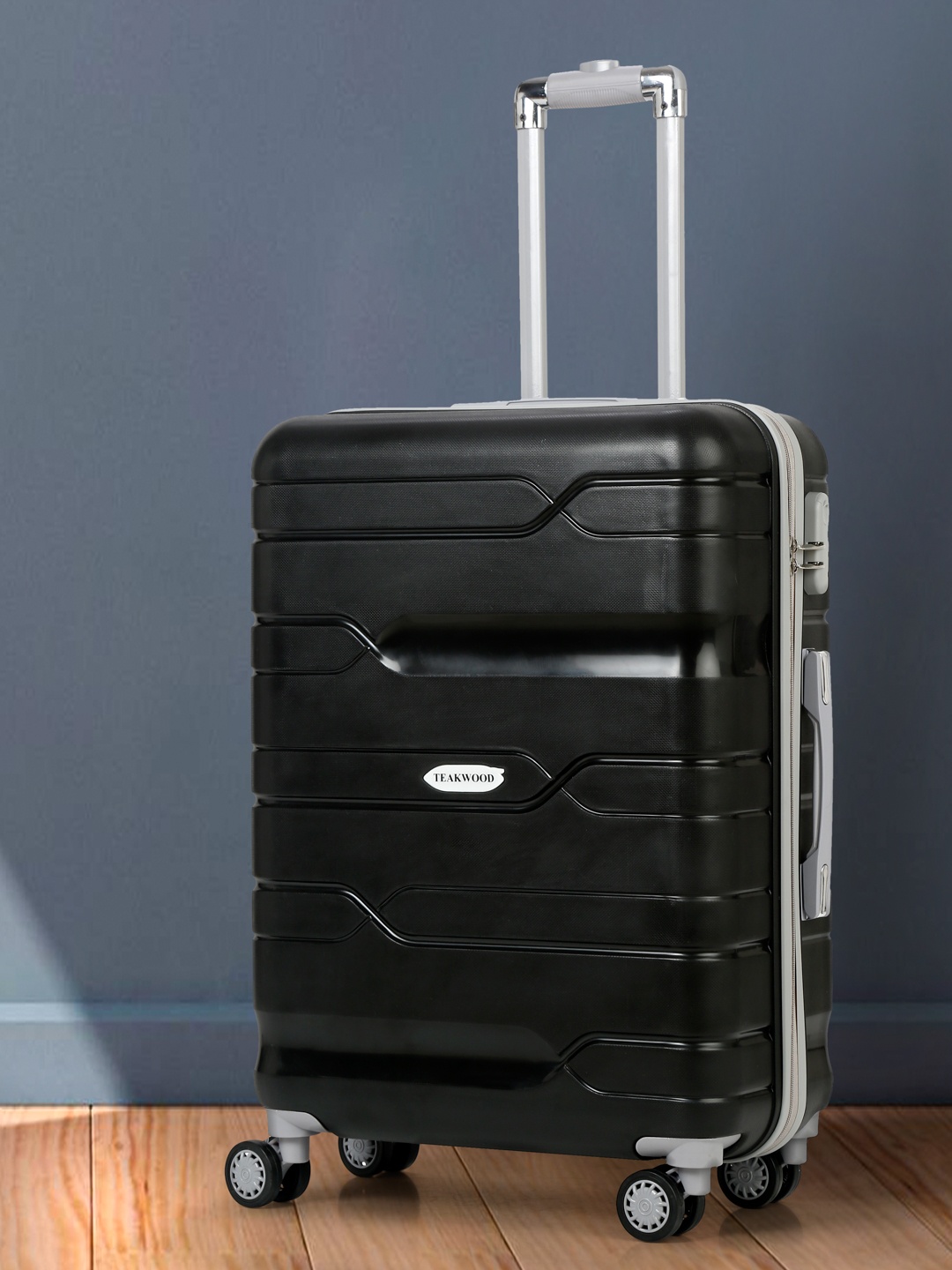 Teakwood Leathers Textured 360 Degree Rotation Hard Large-Sized Trolley Bag -75 CM, Black
Teakwood Leathers Textured 360 Degree Rotation Hard Large-Sized Trolley Bag -75 CM, Black