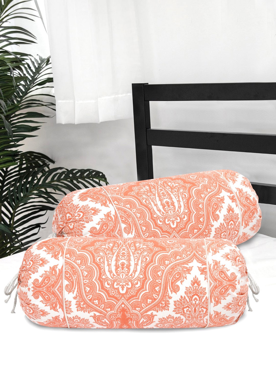 Clasiko White & Orange 2 Pieces Ethnic Motifs Printed 220 TC Cotton Bolster Covers
Clasiko White & Orange 2 Pieces Ethnic Motifs Printed 220 TC Cotton Bolster Covers