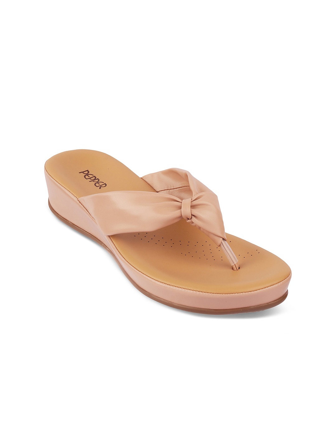 PEPPER T-Strap Comfort Heels, Peach