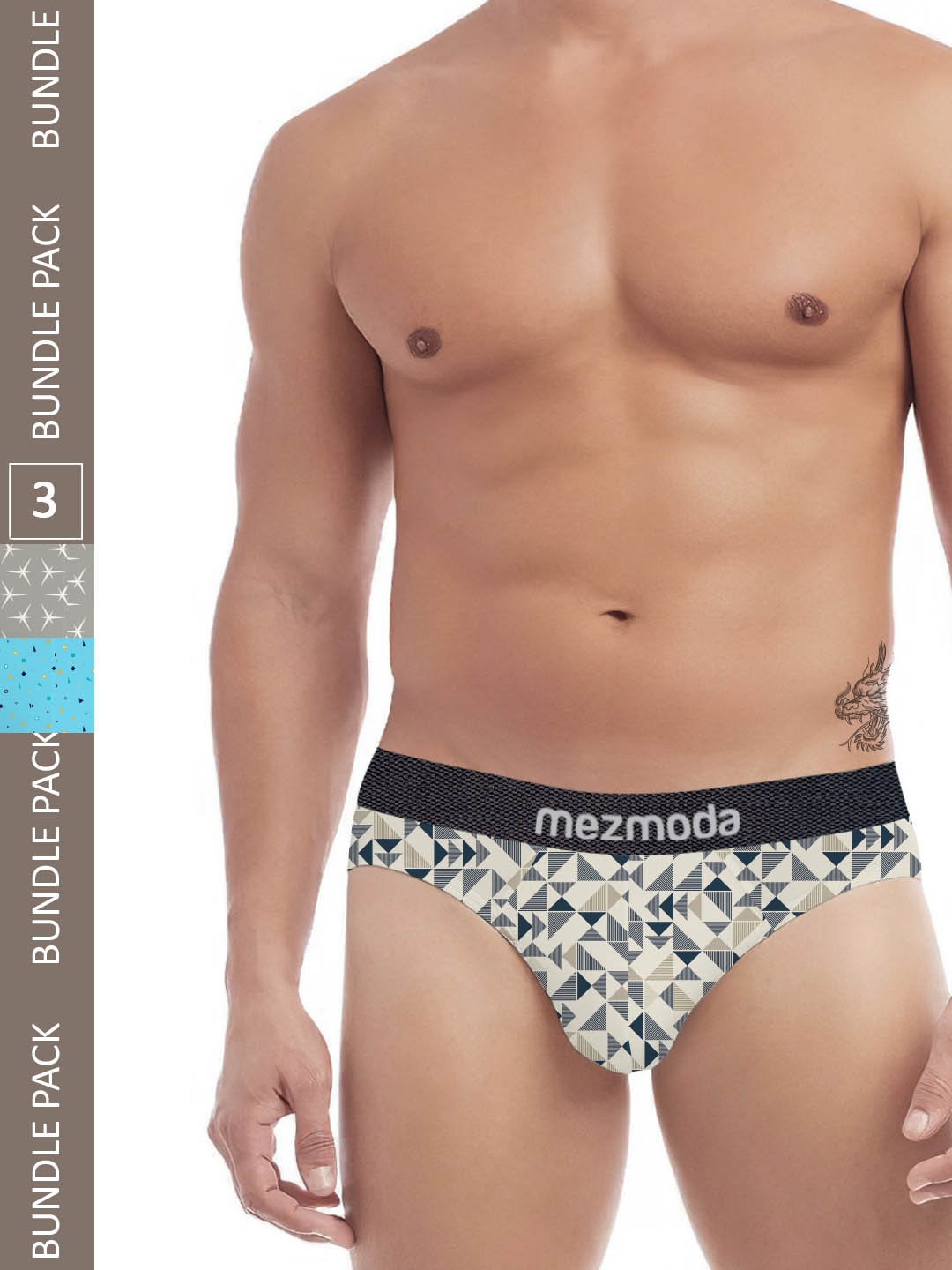 mezmoda Men Pack Of 3 Printed Anti Microbial Ultra Soft Breathable Hipster Briefs, Beige
mezmoda Men Pack Of 3 Printed Anti Microbial Ultra Soft Breathable Hipster Briefs, Beige