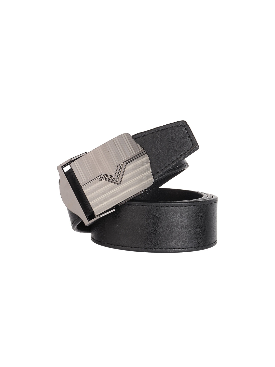 HENEDA Men Textured Formal Belt, Black