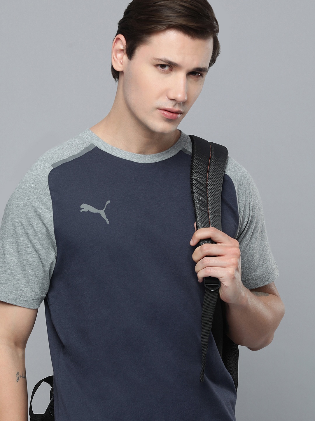 Puma Round Neck Team Cup Pure Cotton Football T-shirt With Colourblocked Sleeves, Navy blue
Puma Round Neck Team Cup Pure Cotton Football T-shirt With Colourblocked Sleeves, Navy blue