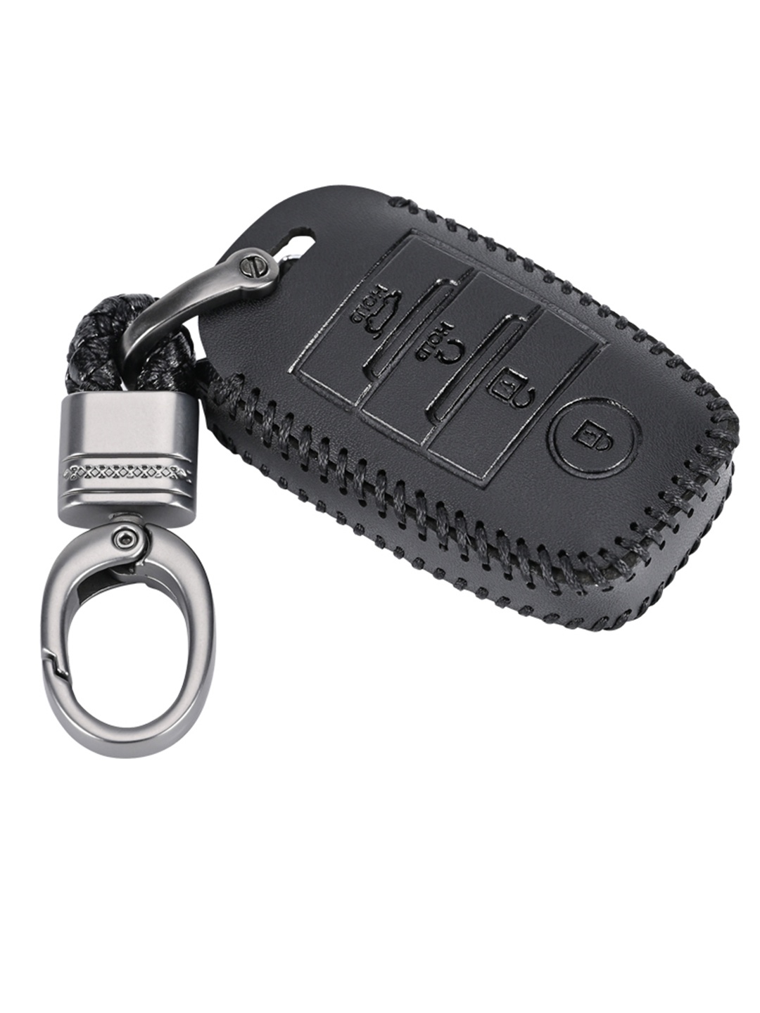 CONTACTS Leather Car Key Cover Compatible With Kia 4 Button Smart Key With Key Chain, Black
CONTACTS Leather Car Key Cover Compatible With Kia 4 Button Smart Key With Key Chain, Black