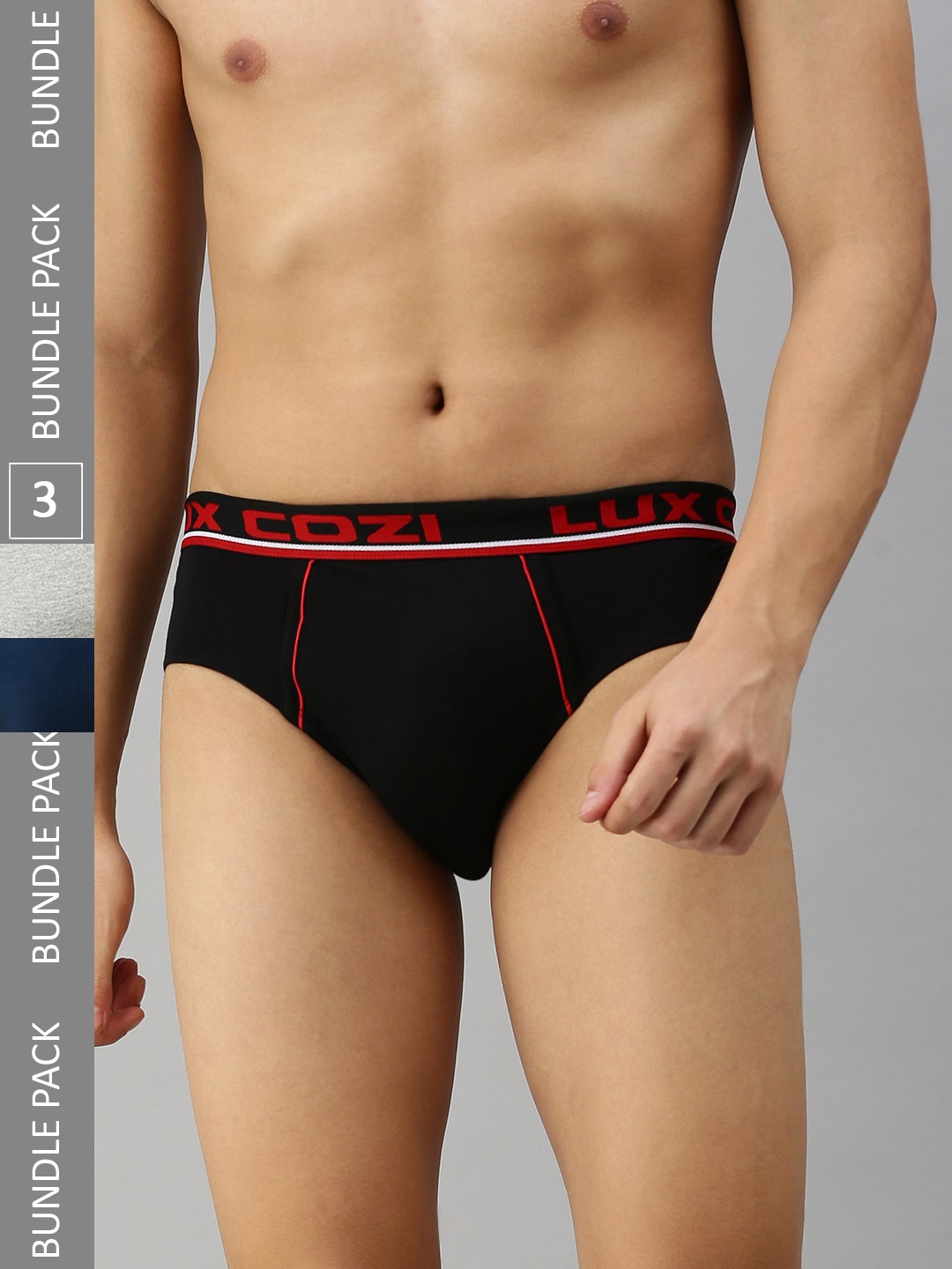 Lux Cozi Men Pack Of 3 Mid-Rise Anti-Odour Basic Briefs- COZI_BIGSHOT_BRF_BLK_GM_NB_3PC, Black
Lux Cozi Men Pack Of 3 Mid-Rise Anti-Odour Basic Briefs- COZI_BIGSHOT_BRF_BLK_GM_NB_3PC, Black