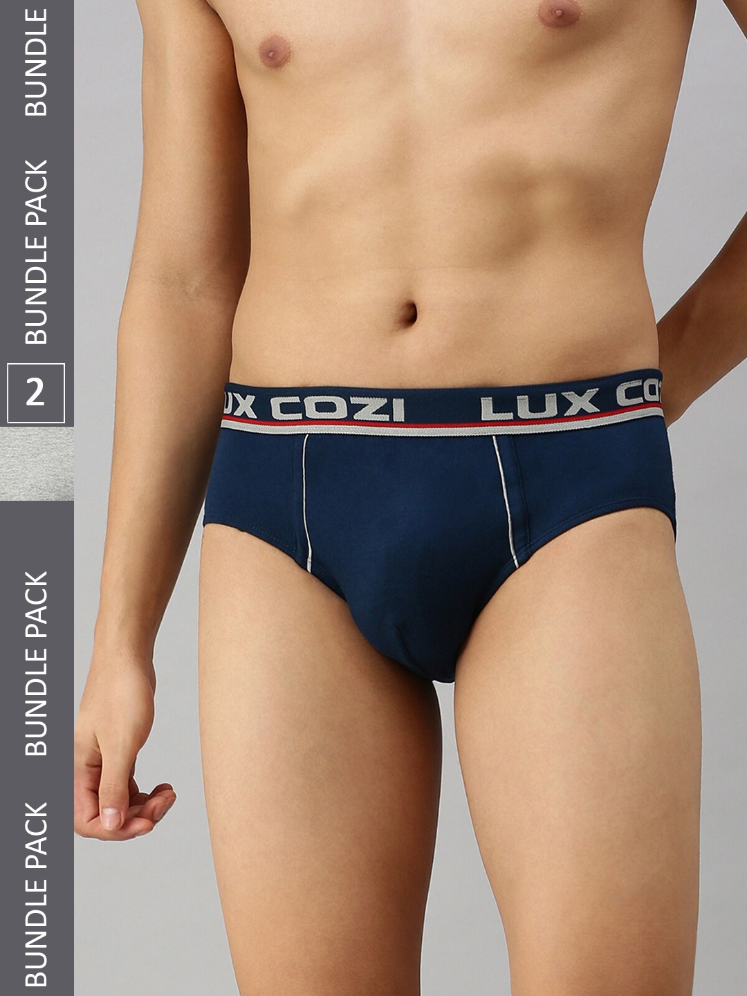 Lux Cozi Men Pack Of 2 Mid-Rise Anti Odour Basic Briefs COZI_BIGSHOT_BRF_GM_MBU_2PC, Grey melange
Lux Cozi Men Pack Of 2 Mid-Rise Anti Odour Basic Briefs COZI_BIGSHOT_BRF_GM_MBU_2PC, Grey melange