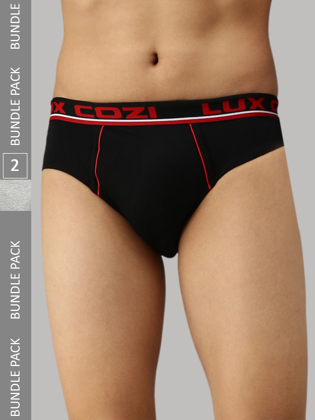 Lux Cozi Men Pack Of 2 Pure Cotton Mid-Rise Basic Briefs - COZI_BIGSHOT_BRF_BLK_2PC, Black
Lux Cozi Men Pack Of 2 Pure Cotton Mid-Rise Basic Briefs - COZI_BIGSHOT_BRF_BLK_2PC, Black