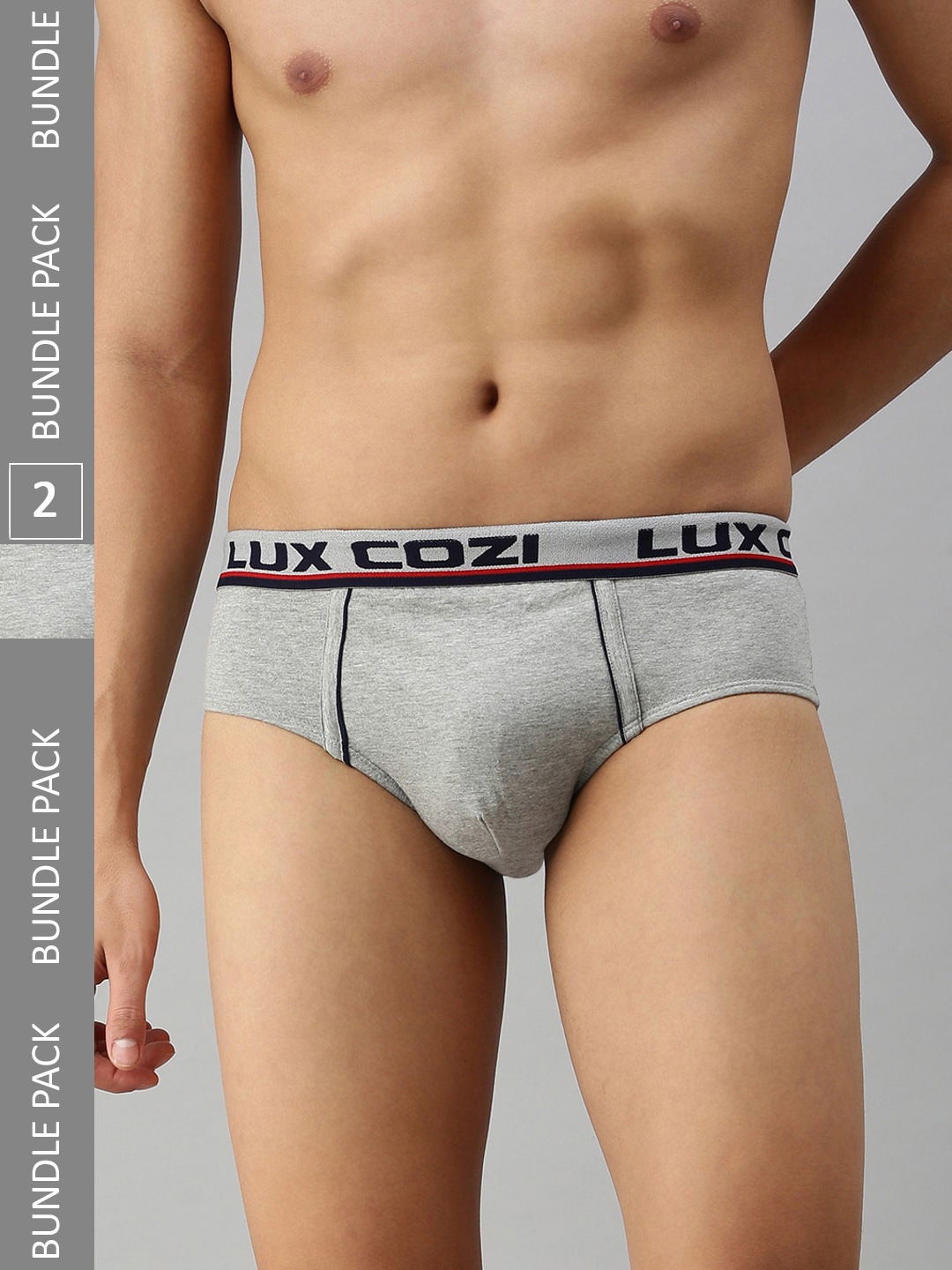 Lux Cozi Men Pack Of 2 Mid-Rise Anti Odour Briefs COZI_BIGSHOT_BRF_GM_2PC, Grey melange
Lux Cozi Men Pack Of 2 Mid-Rise Anti Odour Briefs COZI_BIGSHOT_BRF_GM_2PC, Grey melange