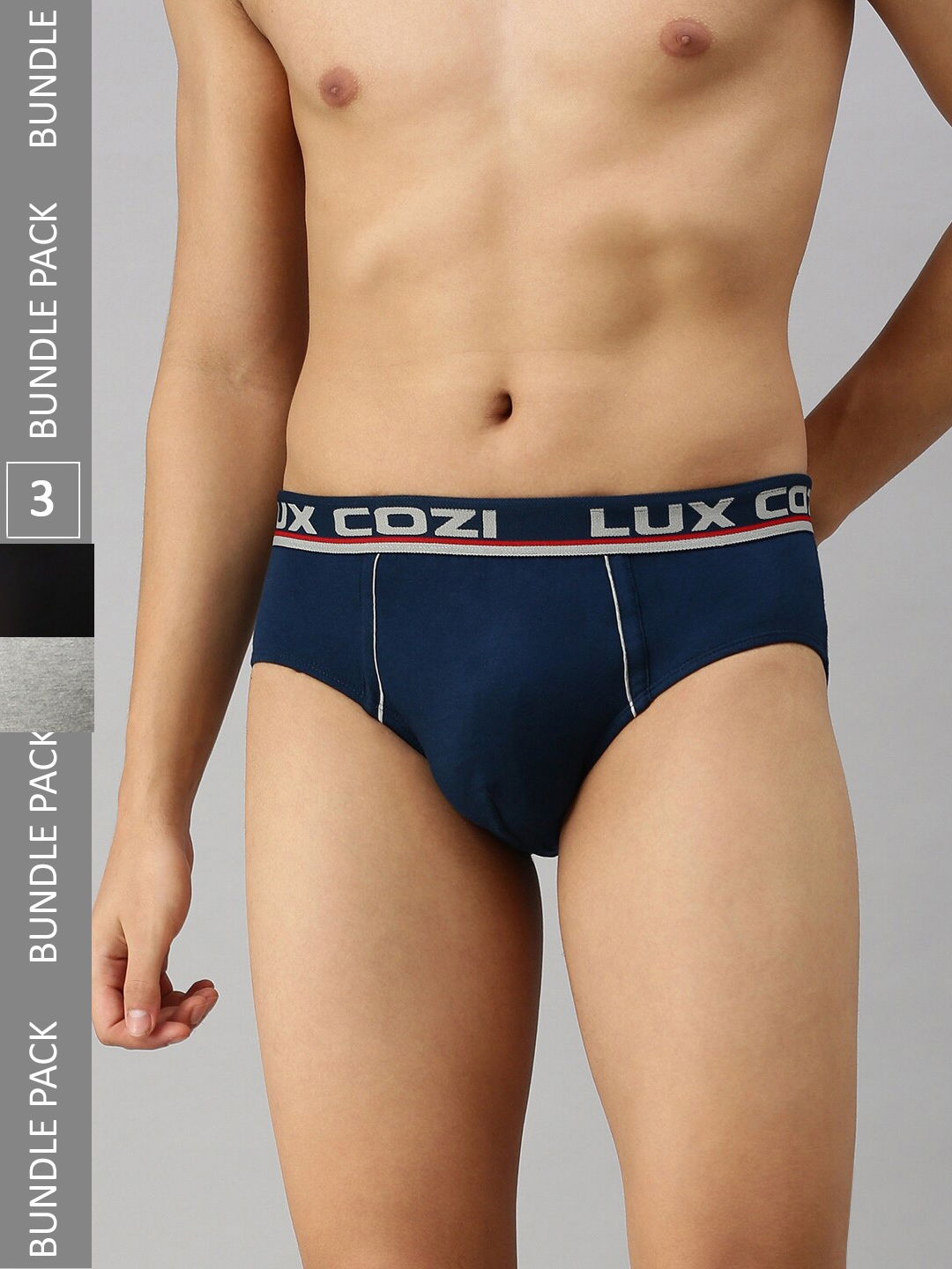 Lux Cozi Men Pack Of 3 Mid-Rise Anti-Odour Basic Briefs- COZI_BIGSHOT_BRF_BLK_GM_MBU_3PC, Navy blue
Lux Cozi Men Pack Of 3 Mid-Rise Anti-Odour Basic Briefs- COZI_BIGSHOT_BRF_BLK_GM_MBU_3PC, Navy blue