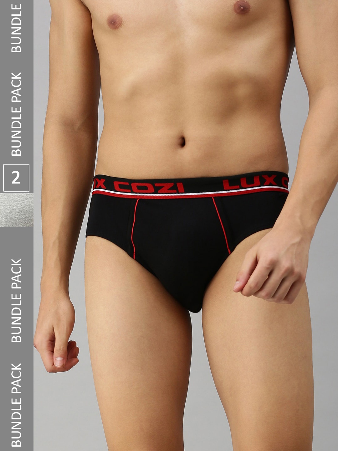 Lux Cozi Men Pack Of 2 Pure Cotton Mid-Rise Basic Briefs - COZI_BIGSHOT_BRF_BLK_GM_2PC, Black
Lux Cozi Men Pack Of 2 Pure Cotton Mid-Rise Basic Briefs - COZI_BIGSHOT_BRF_BLK_GM_2PC, Black