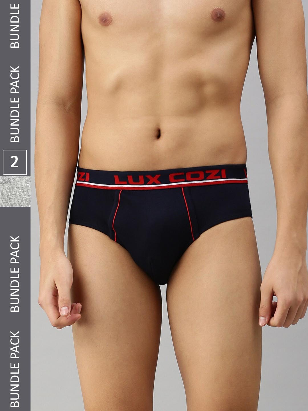Lux Cozi Men Plus Size Pack Of 2 Mid-Rise Anti Odour Briefs COZI_BIGSHOT_BRF_GM_NB_2PC, Grey melange
Lux Cozi Men Plus Size Pack Of 2 Mid-Rise Anti Odour Briefs COZI_BIGSHOT_BRF_GM_NB_2PC, Grey melange