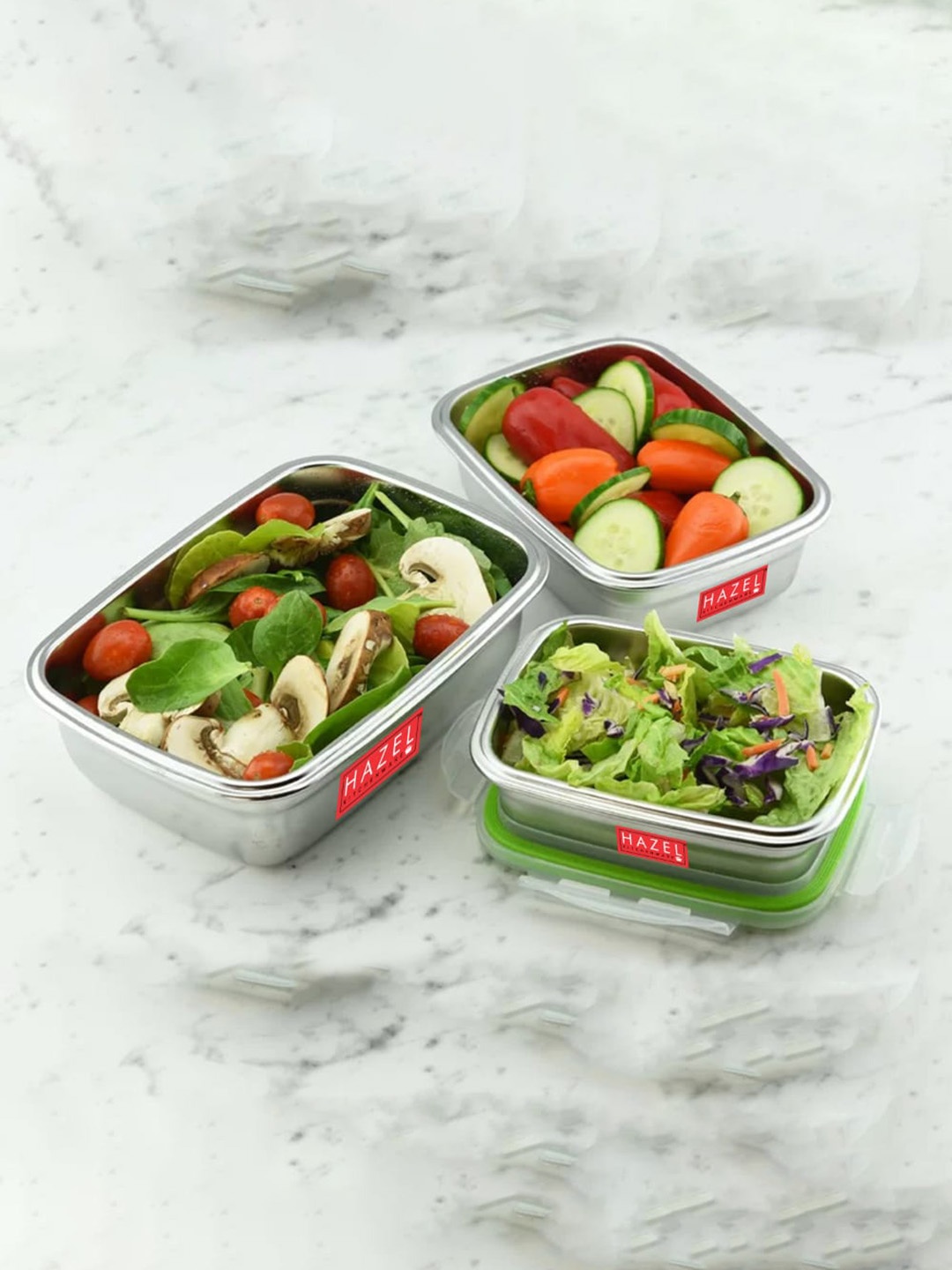 HAZEL 3-Pcs Stainless Steel Airtight Containers For Kitchen With Lid - 850 ml+1.8 L+2.8 L
HAZEL 3-Pcs Stainless Steel Airtight Containers For Kitchen With Lid - 850 ml+1.8 L+2.8 L