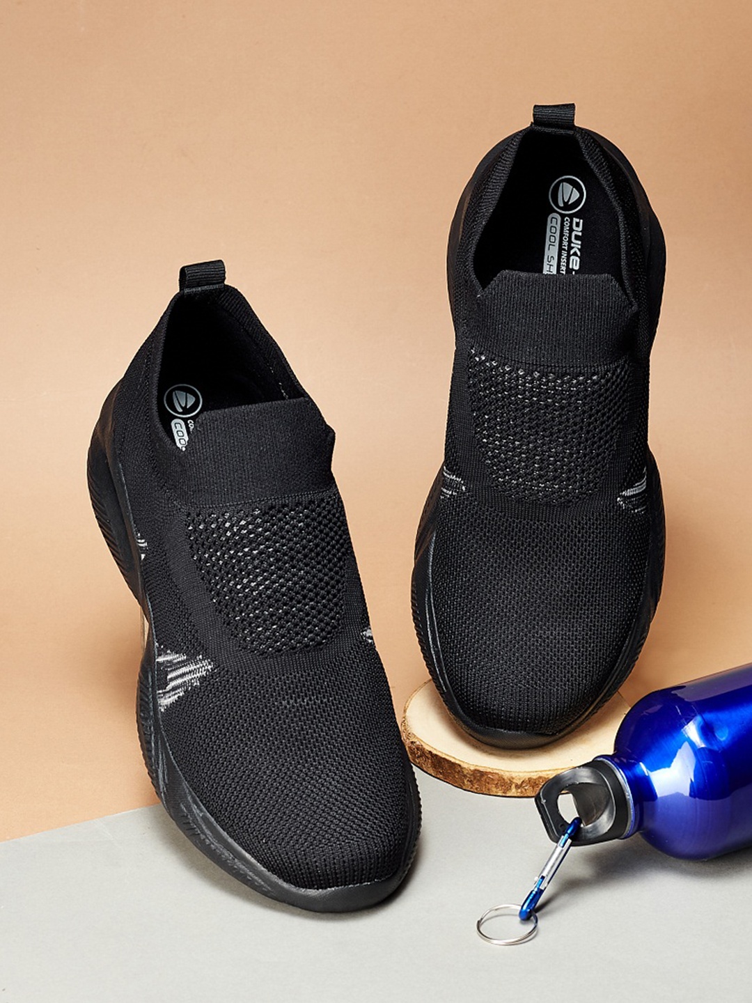 Duke Men Mesh Walking Shoes, Black