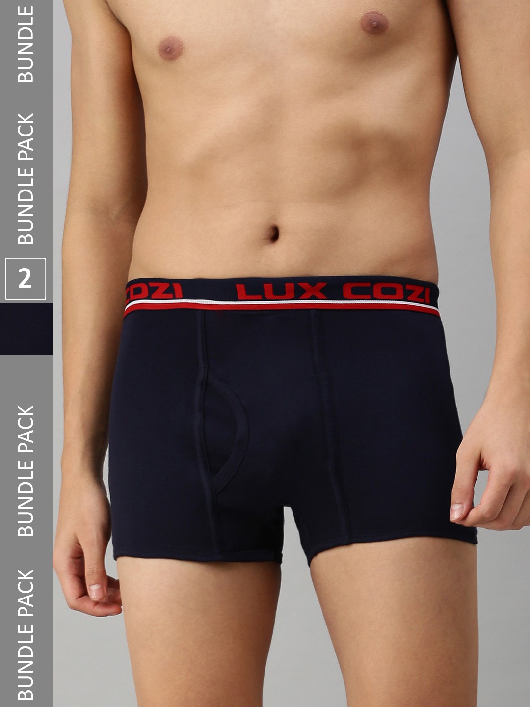 Lux Cozi Men Pack Of 2 Mid Rise Pure Cotton Trunks COZI_BIGSHOT_SLP_NB_2PC, Navy blue
Lux Cozi Men Pack Of 2 Mid Rise Pure Cotton Trunks COZI_BIGSHOT_SLP_NB_2PC, Navy blue