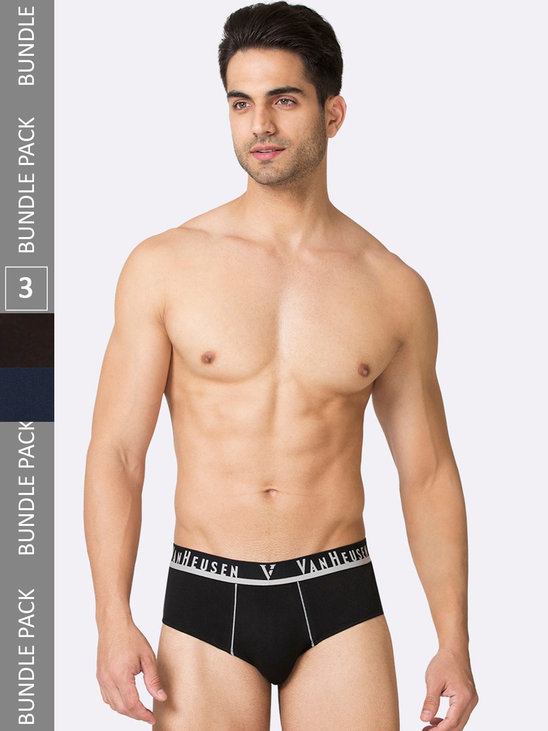 Van Heusen Men Plus Size Pack Of 3 Pure Cotton Contrast Piping Briefs IHBR3ESBCD15001, Navy blue
Van Heusen Men Plus Size Pack Of 3 Pure Cotton Contrast Piping Briefs IHBR3ESBCD15001, Navy blue