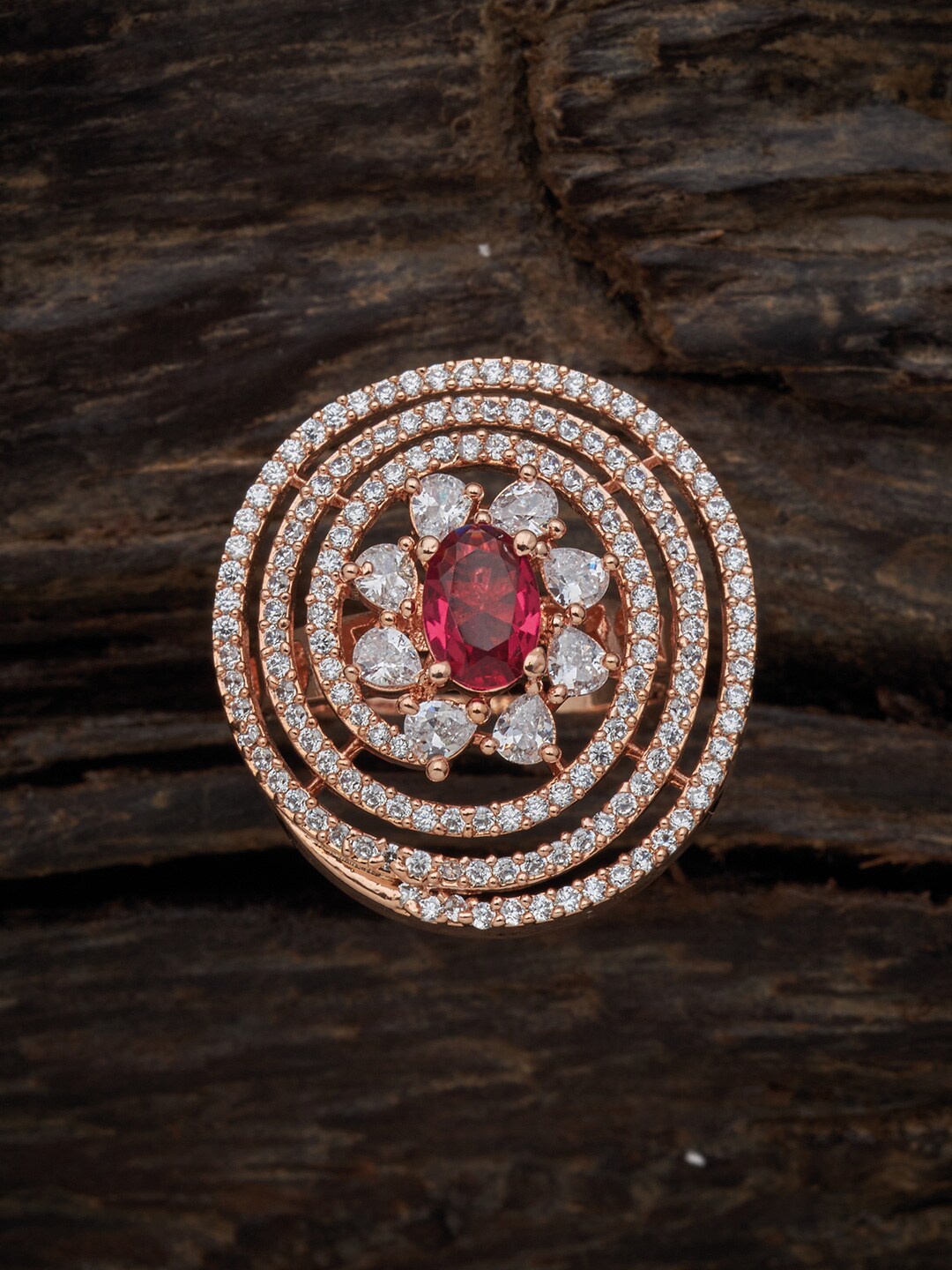 Kushal's Fashion Jewellery Women Rose Gold-Plated & CZ -Studded Adjustable Finger Ring, Pink
Kushal's Fashion Jewellery Women Rose Gold-Plated & CZ -Studded Adjustable Finger Ring, Pink