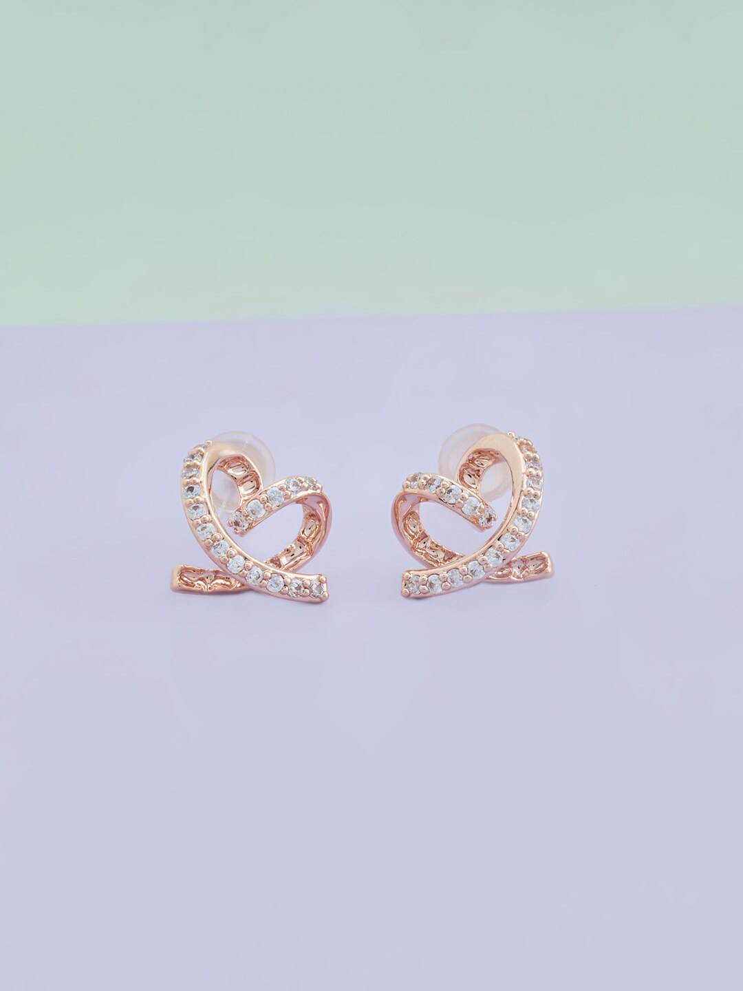 Kushal's Fashion Jewellery Rose Gold-Plated Heart Shaped Cubic Zirconia Stud Earrings, White
Kushal's Fashion Jewellery Rose Gold-Plated Heart Shaped Cubic Zirconia Stud Earrings, White