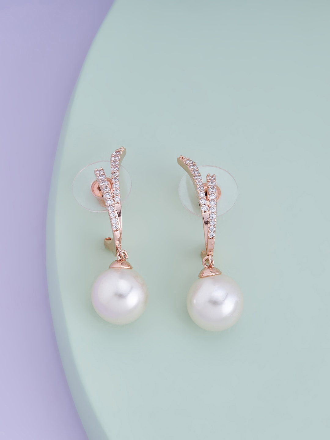Kushal's Fashion Jewellery Rose Gold Plated CZ Studded Spherical Drop Earrings, White
Kushal's Fashion Jewellery Rose Gold Plated CZ Studded Spherical Drop Earrings, White
