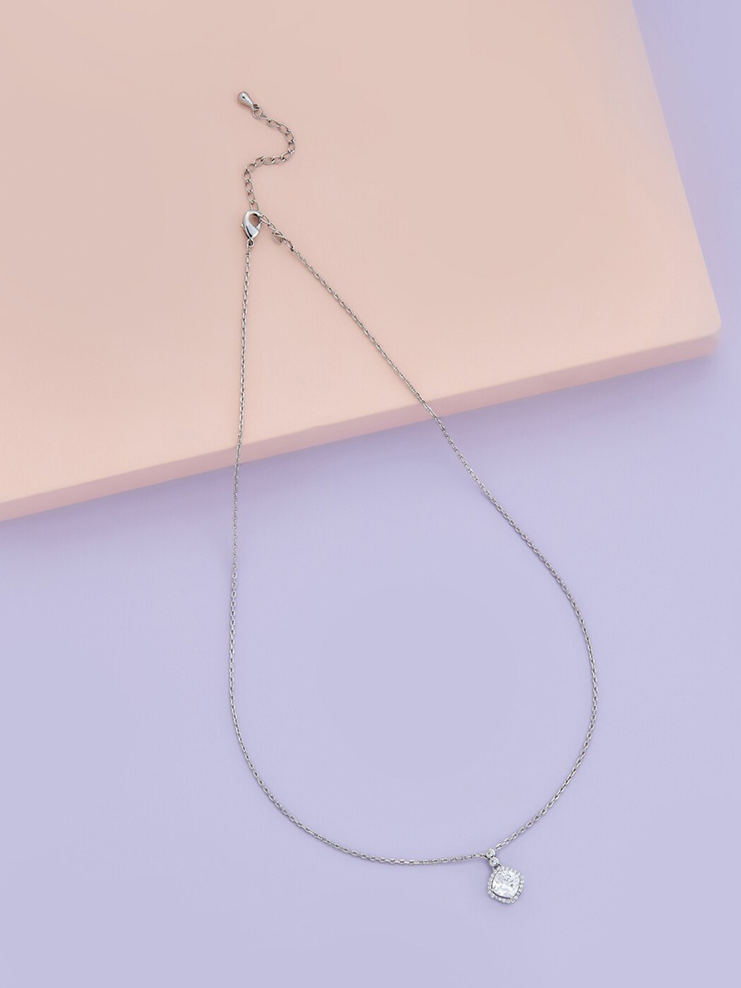 Kushal's Fashion Jewellery Rhodium-Plated Cubic Zirconia Studded Pendant Chain, White
Kushal's Fashion Jewellery Rhodium-Plated Cubic Zirconia Studded Pendant Chain, White