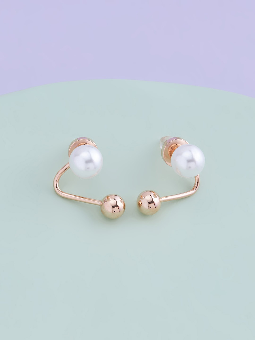 Kushal's Fashion Jewellery Rose Gold Plated Pearl Studded Contemporary Studs Earrings, White
Kushal's Fashion Jewellery Rose Gold Plated Pearl Studded Contemporary Studs Earrings, White