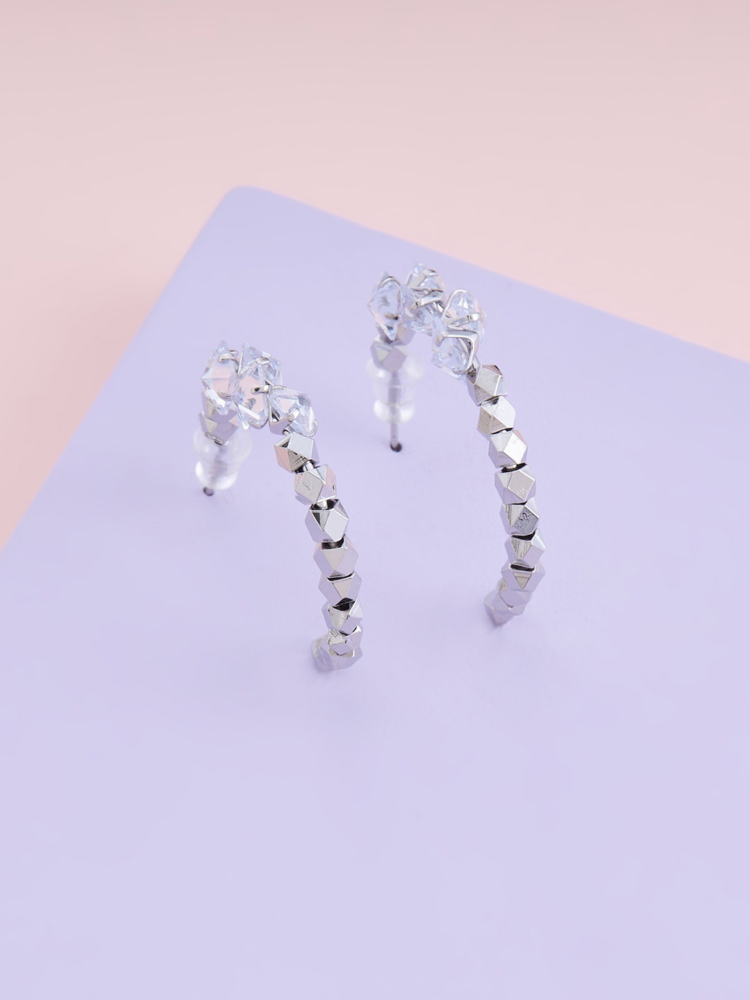 Kushal's Fashion Jewellery Rhodium-Plated Circular Cubic Zirconia Half Hoop Earrings, White
Kushal's Fashion Jewellery Rhodium-Plated Circular Cubic Zirconia Half Hoop Earrings, White