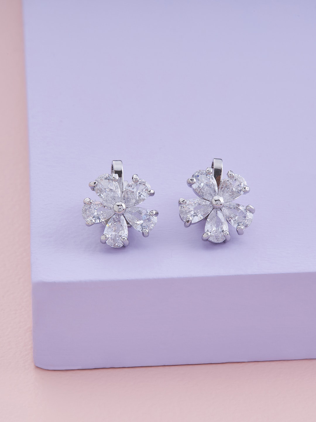 Kushal's Fashion Jewellery Rhodium-Plated Cubic Zirconia Studded Studs Earrings, White
Kushal's Fashion Jewellery Rhodium-Plated Cubic Zirconia Studded Studs Earrings, White