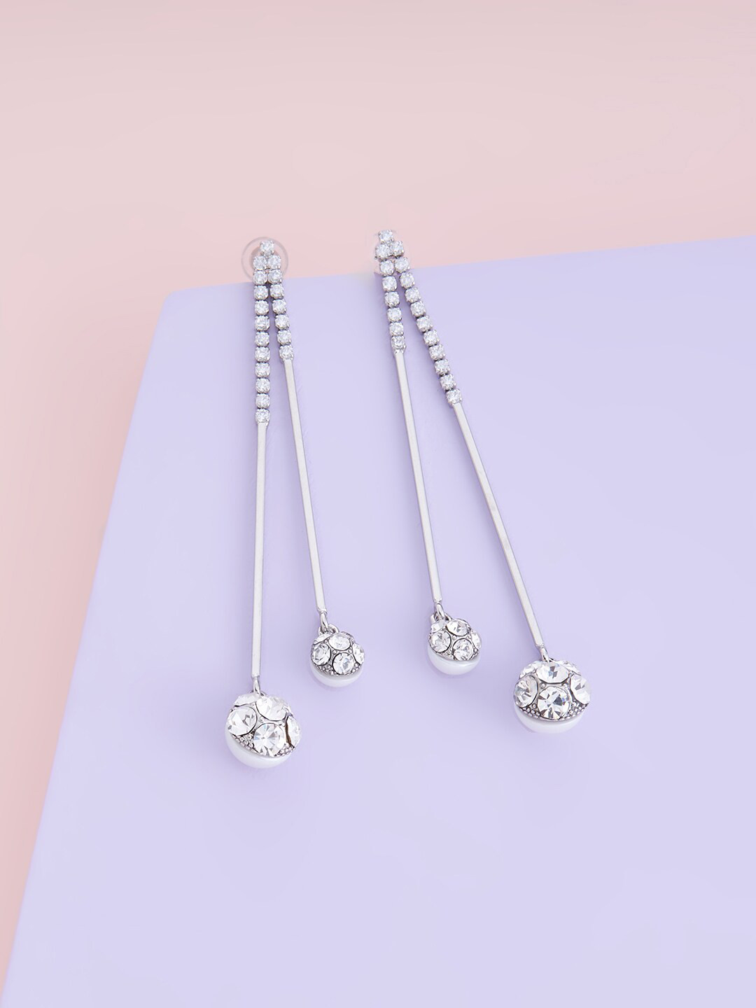 Kushal's Fashion Jewellery Rhodium-Plated Contemporary Drop Earrings, White
Kushal's Fashion Jewellery Rhodium-Plated Contemporary Drop Earrings, White
