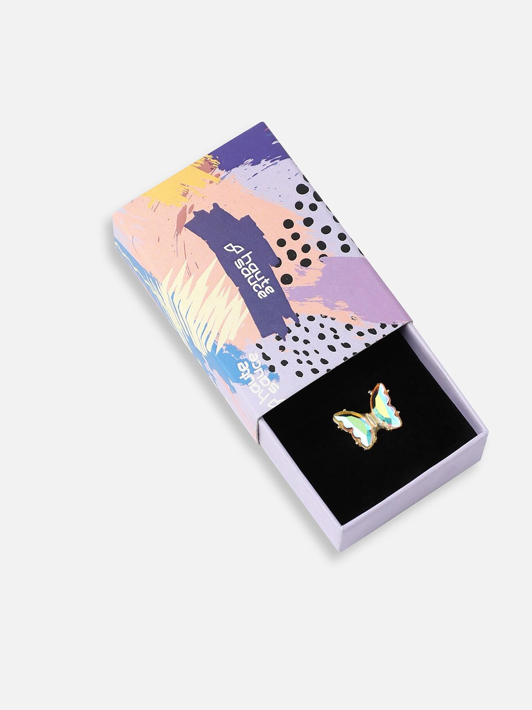 HAUTE SAUCE by Campus Sutra Women Iridescent Butterfly Stones Studded Watch Charm, Gold
HAUTE SAUCE by Campus Sutra Women Iridescent Butterfly Stones Studded Watch Charm, Gold