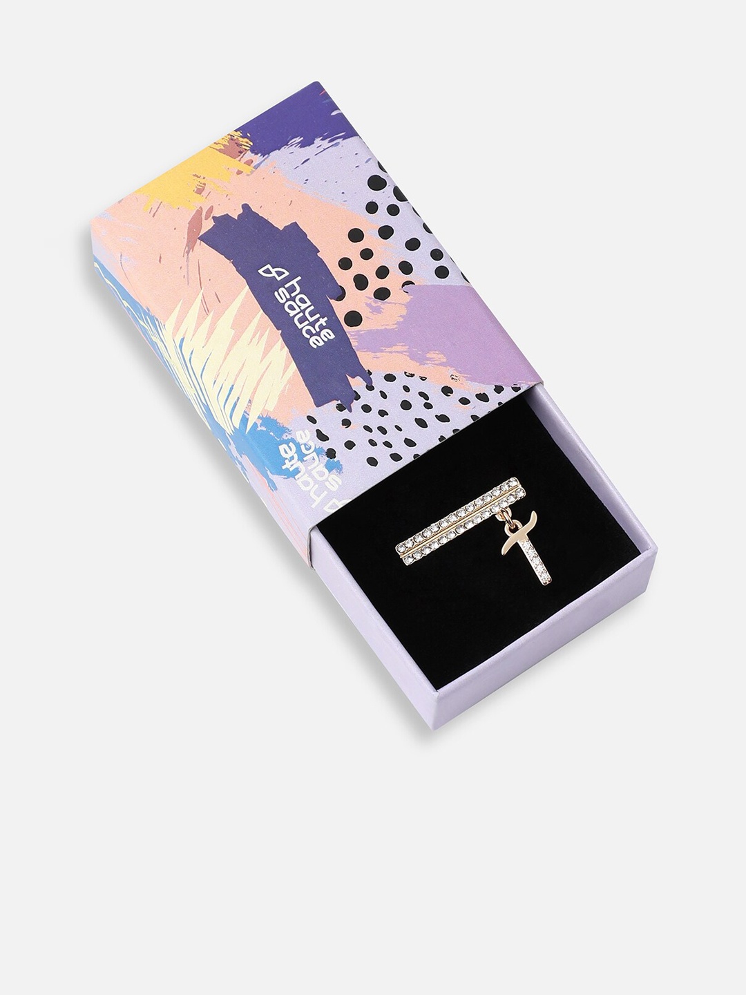 HAUTE SAUCE by Campus Sutra Gold-Plated Stone-Studded Initial T Detail Watch Charm, White
HAUTE SAUCE by Campus Sutra Gold-Plated Stone-Studded Initial T Detail Watch Charm, White