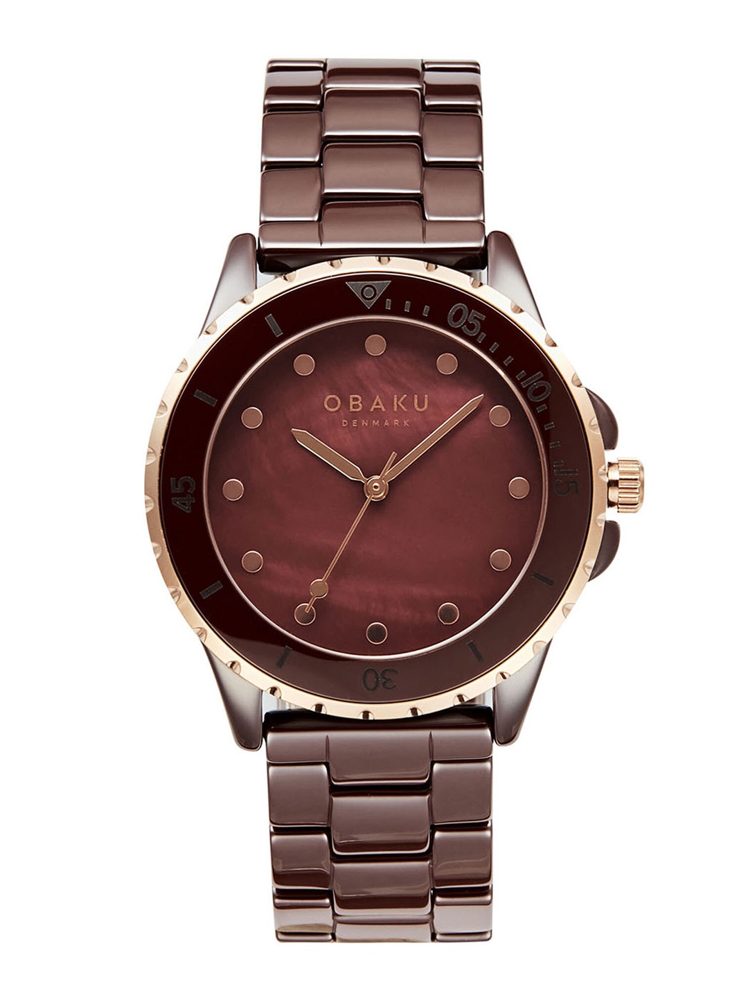 Obaku Women Brass Embellished Dial & Ceramic Bracelet Style Straps Analogue Watch V279LXXNCN, Brown
Obaku Women Brass Embellished Dial & Ceramic Bracelet Style Straps Analogue Watch V279LXXNCN, Brown