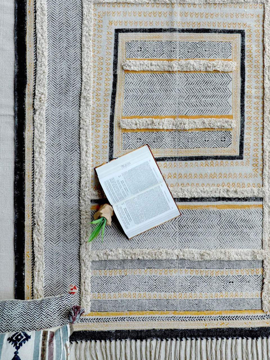 Art Avenue White & Blue Ethnic Motifs Printed & Embroidered Cotton Rectangular Carpet
Art Avenue White & Blue Ethnic Motifs Printed & Embroidered Cotton Rectangular Carpet