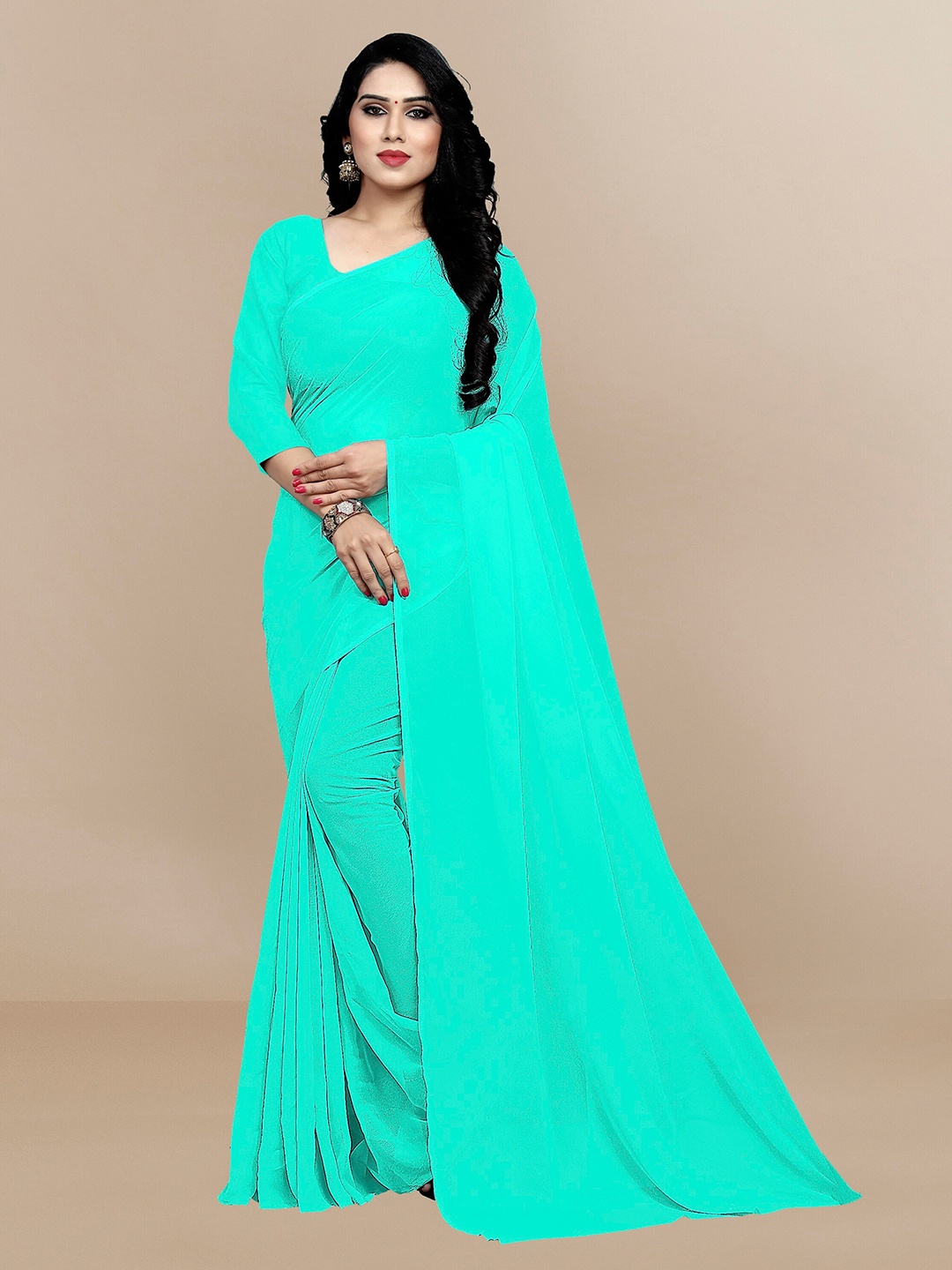 Sidhidata Sea Green Pure Georgette Saree