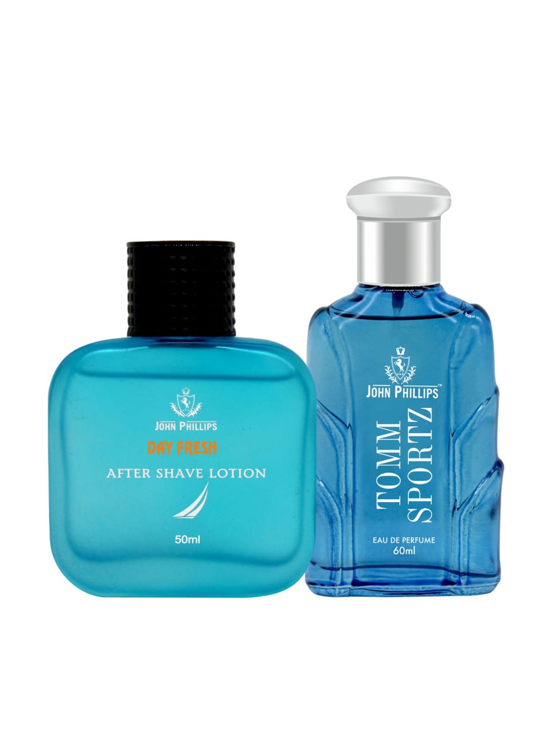 JOHN PHILLIPS Set of Day Fresh After Shave Lotion- 50ml & Tomm Sportz Eau De Parfum- 60ml, Blue
JOHN PHILLIPS Set of Day Fresh After Shave Lotion- 50ml & Tomm Sportz Eau De Parfum- 60ml, Blue