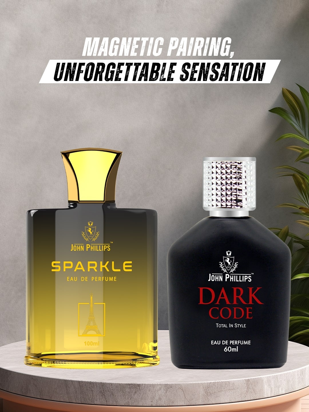 JOHN PHILLIPS Set Of 2 Eau De Parfum - Men Sparkle 100ml & Dark Code Total In Style 60ml, Black
JOHN PHILLIPS Set Of 2 Eau De Parfum - Men Sparkle 100ml & Dark Code Total In Style 60ml, Black