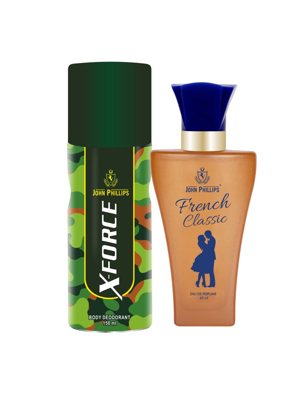 JOHN PHILLIPS Women French Classic Eau De Parfum 60ml & X Force Body Deodorant 150ml, Green
JOHN PHILLIPS Women French Classic Eau De Parfum 60ml & X Force Body Deodorant 150ml, Green