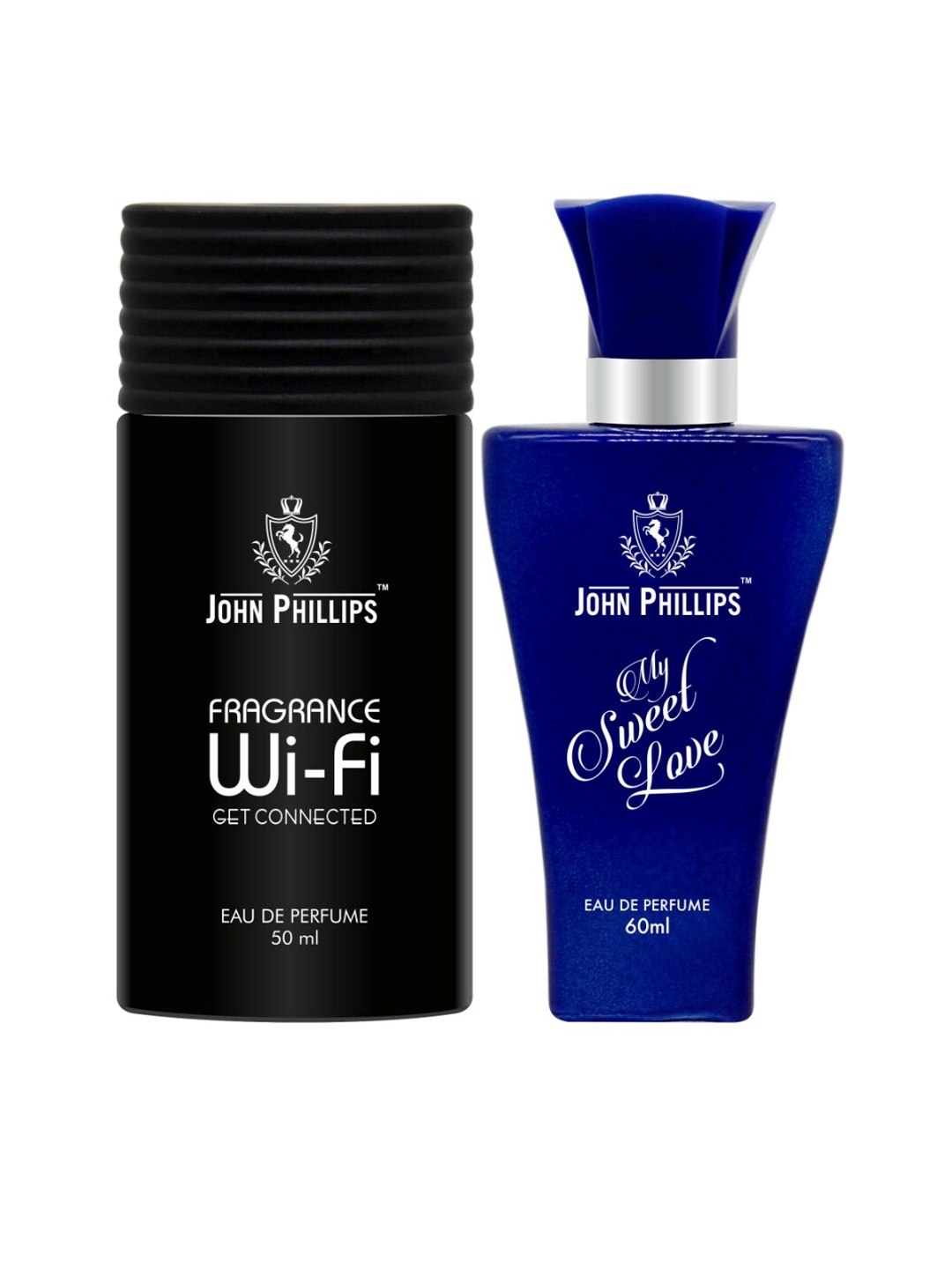 JOHN PHILLIPS Set of 2 Long Lasting Eau De Parfum - Wifi 50 ml & My Sweet Love 60 ml, Blue
JOHN PHILLIPS Set of 2 Long Lasting Eau De Parfum - Wifi 50 ml & My Sweet Love 60 ml, Blue