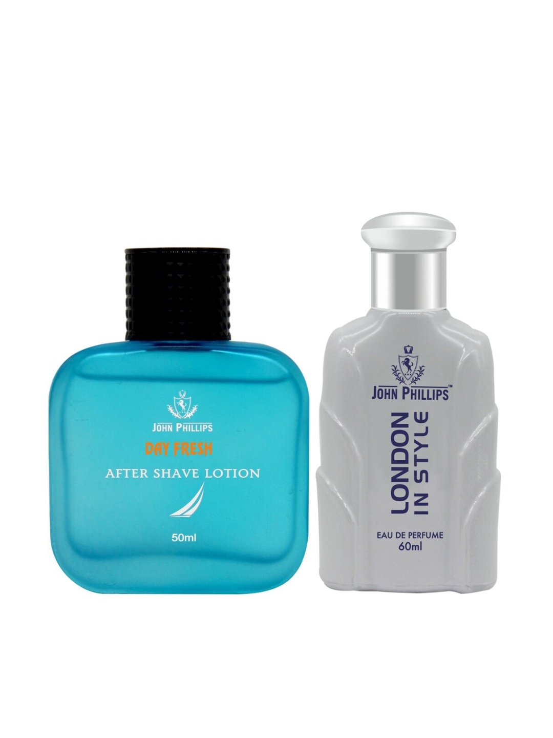 JOHN PHILLIPS Set of Day Fresh After Shave Lotion 50ml & London In Style EauDe Parfum 60ml, Blue
JOHN PHILLIPS Set of Day Fresh After Shave Lotion 50ml & London In Style EauDe Parfum 60ml, Blue