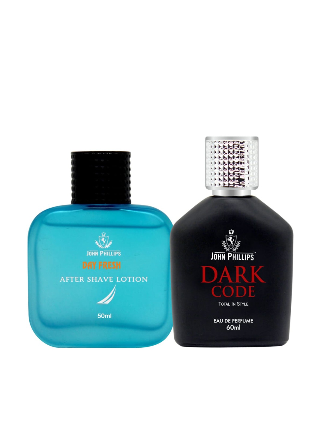 JOHN PHILLIPS Set Of 2 Day Fresh After Shave Lotion & Dark Code Long Lasting Deo, Blue
JOHN PHILLIPS Set Of 2 Day Fresh After Shave Lotion & Dark Code Long Lasting Deo, Blue